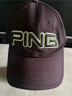 PING Black Cap with Lime Trim Logo